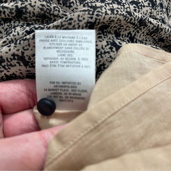 Anthropologie Vanessa Virginia Tan Black Smocked Waist Dress Size XS - Picture 15 of 16
